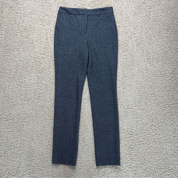 WHITE HOUSE BLACK MARKET NWT The Slim Trouser Pant Gray Mini Houndstooth Size 2L - Picture 2 of 10